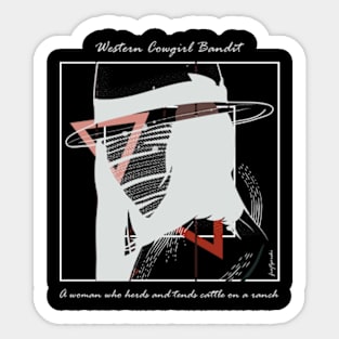 Western Cowgirl Bandit version 6 Sticker